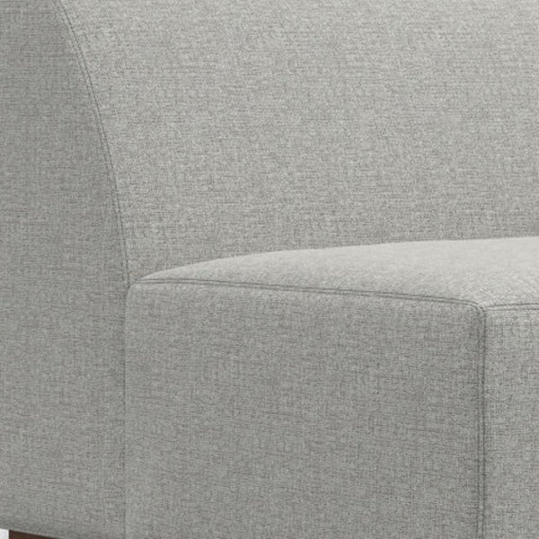 HomeRoots 44" Gray Fabric Modular Sofa – Stylish Compact Seating with Tufted Back & Brown Legs for Any Space 641028