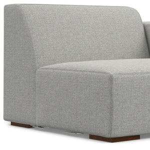 HomeRoots 44" Gray Fabric Modular Sofa – Stylish Compact Seating with Tufted Back & Brown Legs for Any Space 641028