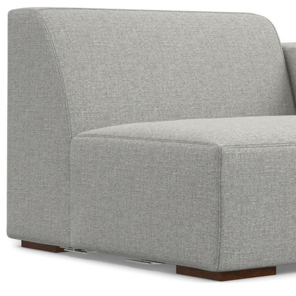 HomeRoots 44" Gray Fabric Modular Sofa – Stylish Compact Seating with Tufted Back & Brown Legs for Any Space 641028