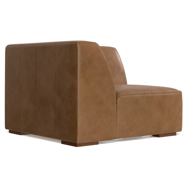 HomeRoots 38" Brown Leather Modular Sofa - Stylish Comfort, Durable Design & Versatile for Modern Living Spaces 641029