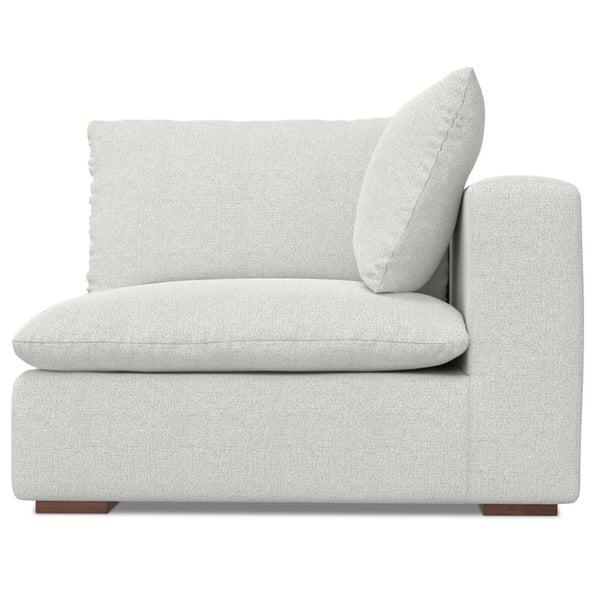 HomeRoots 44" Gray Fabric Modular Sofa - Stylish Compact Seating with Tufted Back & Warm Brown Legs for Modern Homes 641030