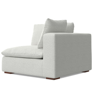 HomeRoots 44" Gray Fabric Modular Sofa - Stylish Compact Seating with Tufted Back & Warm Brown Legs for Modern Homes 641030