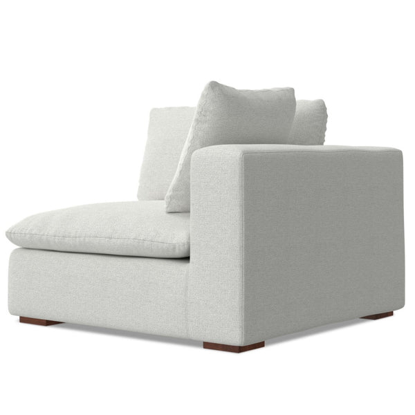 HomeRoots 44" Gray Fabric Modular Sofa - Stylish Compact Seating with Tufted Back & Warm Brown Legs for Modern Homes 641030