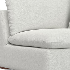 HomeRoots 44" Gray Fabric Modular Sofa - Stylish Compact Seating with Tufted Back & Warm Brown Legs for Modern Homes 641030