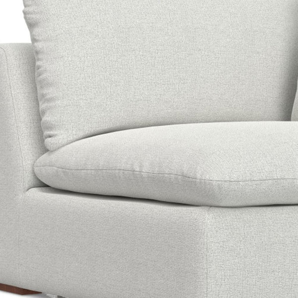 HomeRoots 44" Gray Fabric Modular Sofa - Stylish Compact Seating with Tufted Back & Warm Brown Legs for Modern Homes 641030