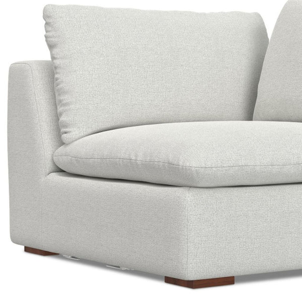 HomeRoots 44" Gray Fabric Modular Sofa - Stylish Compact Seating with Tufted Back & Warm Brown Legs for Modern Homes 641030