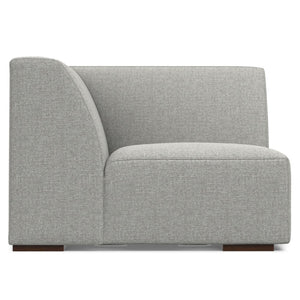 HomeRoots 38" Gray Fabric Modular Sofa – Stylish Tufted Design with Brown Legs for Modern Living Spaces 641031