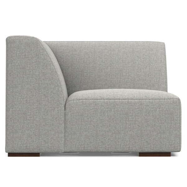 HomeRoots 38" Gray Fabric Modular Sofa – Stylish Tufted Design with Brown Legs for Modern Living Spaces 641031