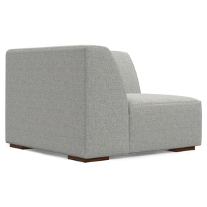HomeRoots 38" Gray Fabric Modular Sofa – Stylish Tufted Design with Brown Legs for Modern Living Spaces 641031
