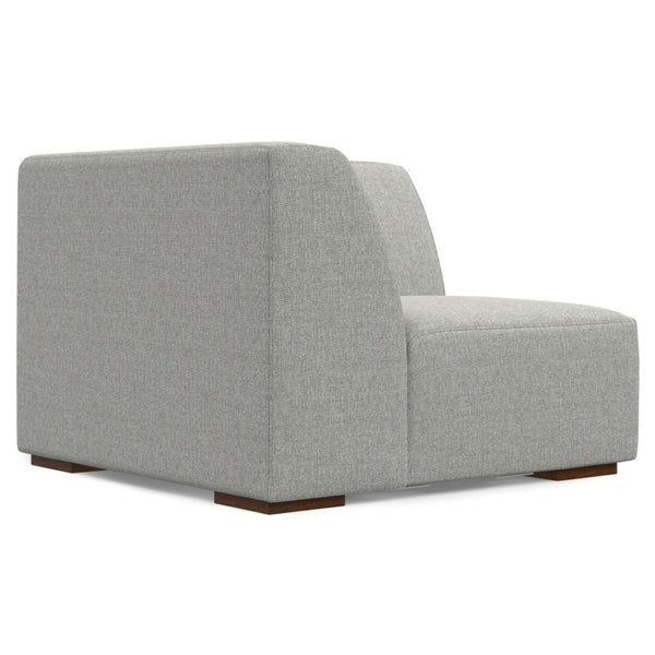 HomeRoots 38" Gray Fabric Modular Sofa – Stylish Tufted Design with Brown Legs for Modern Living Spaces 641031
