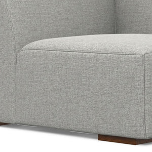 HomeRoots 38" Gray Fabric Modular Sofa – Stylish Tufted Design with Brown Legs for Modern Living Spaces 641031
