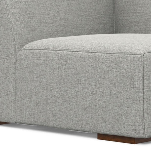 HomeRoots 38" Gray Fabric Modular Sofa – Stylish Tufted Design with Brown Legs for Modern Living Spaces 641031