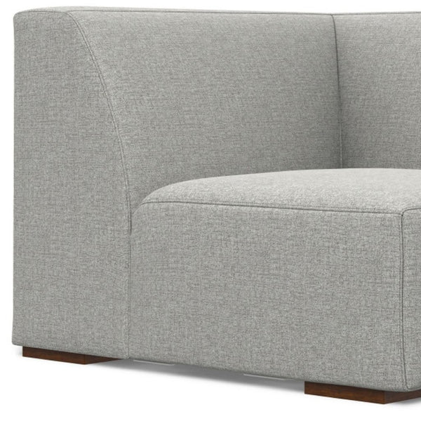 HomeRoots 38" Gray Fabric Modular Sofa – Stylish Tufted Design with Brown Legs for Modern Living Spaces 641031