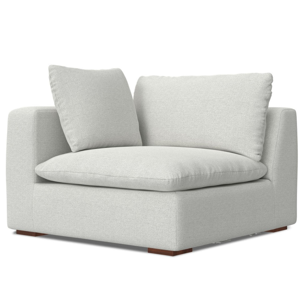 HomeRoots 44" Gray Fabric Modular Sofa - Chic Design, Removable Cushions & Supportive Comfort for Small Spaces 641032