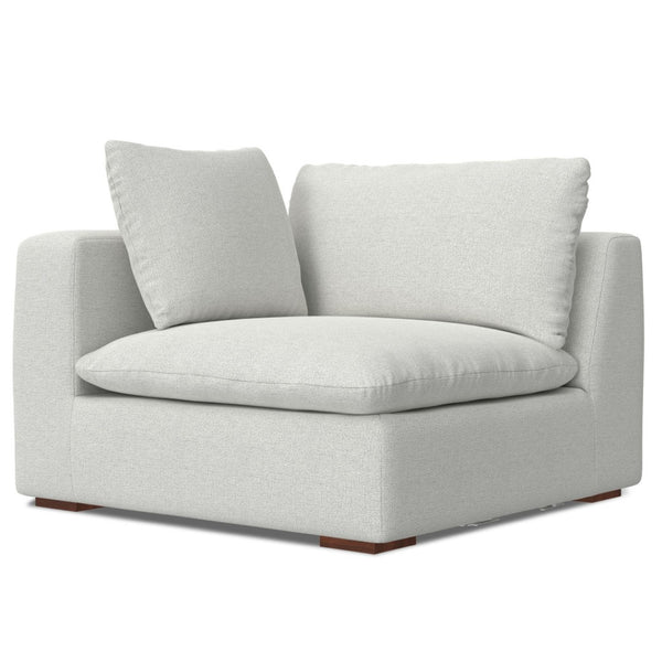 HomeRoots 44" Gray Fabric Modular Sofa - Chic Design, Removable Cushions & Supportive Comfort for Small Spaces 641032