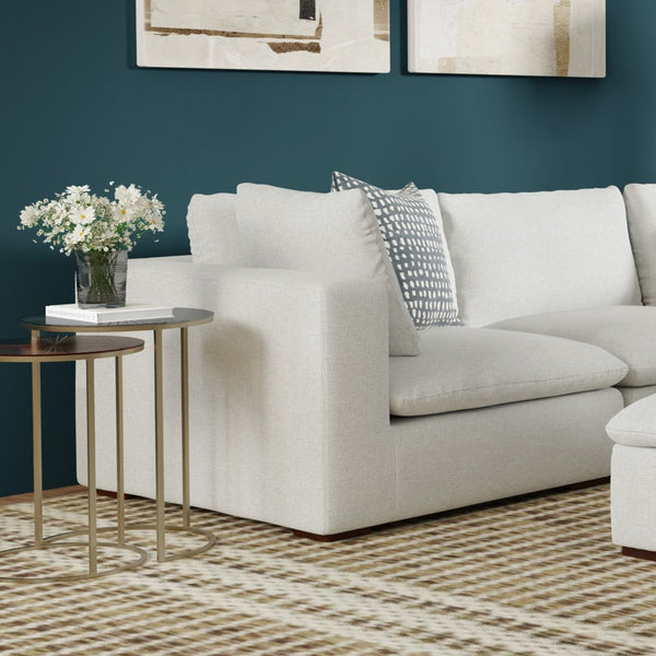 HomeRoots 44" Gray Fabric Modular Sofa - Chic Design, Removable Cushions & Supportive Comfort for Small Spaces 641032