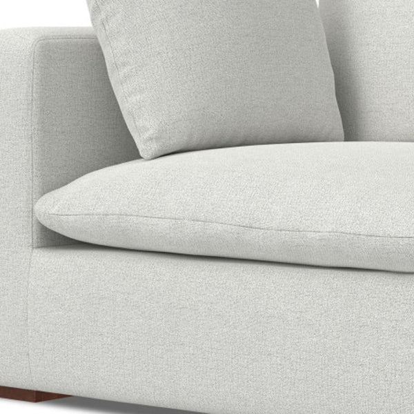 HomeRoots 44" Gray Fabric Modular Sofa - Chic Design, Removable Cushions & Supportive Comfort for Small Spaces 641032
