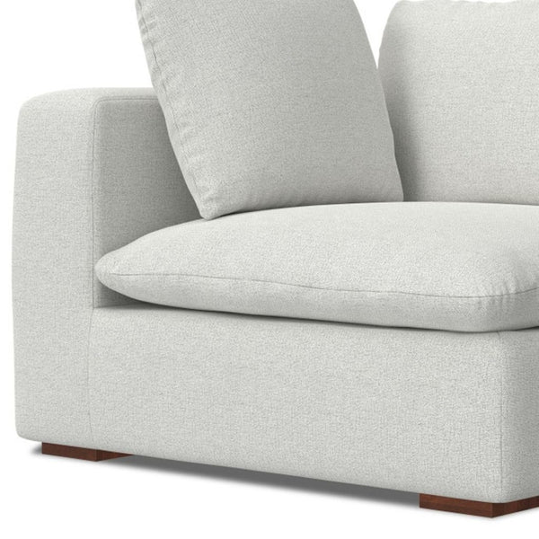 HomeRoots 44" Gray Fabric Modular Sofa - Chic Design, Removable Cushions & Supportive Comfort for Small Spaces 641032