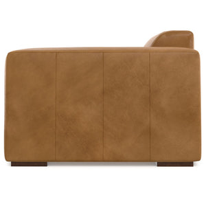 HomeRoots 44" Sienna Leather Modular Sofa - Stylish, Contemporary Comfort with Brown Legs for Modern Living Spaces 641034
