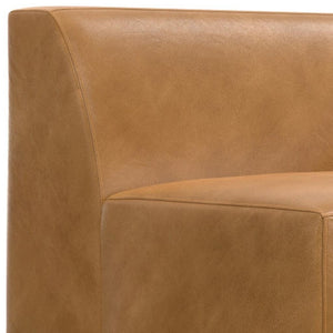 HomeRoots 44" Sienna Leather Modular Sofa - Stylish, Contemporary Comfort with Brown Legs for Modern Living Spaces 641034