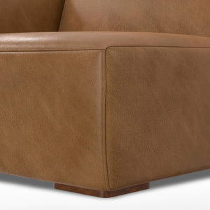 HomeRoots 44" Brown Leather Modular Sofa - Luxurious Comfort, Stylish Design, Versatile Arrangement for Any Space 641036