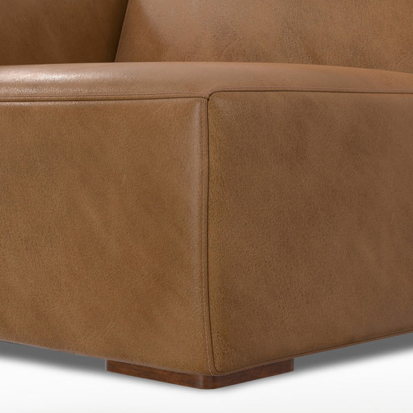 HomeRoots 44" Brown Leather Modular Sofa - Luxurious Comfort, Stylish Design, Versatile Arrangement for Any Space 641036