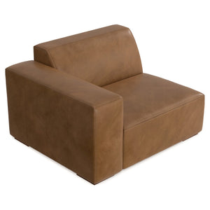 HomeRoots 44" Brown Leather Modular Sofa - Luxurious Comfort, Stylish Design, Versatile Arrangement for Any Space 641036