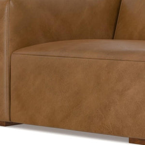 HomeRoots 44" Brown Leather Modular Sofa - Luxurious Comfort, Stylish Design, Versatile Arrangement for Any Space 641036