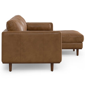 HomeRoots 102" Brown Leather Sofa - Luxurious Comfort Meets Mid-Century Modern Style, Perfect for Any Living Space! 641037