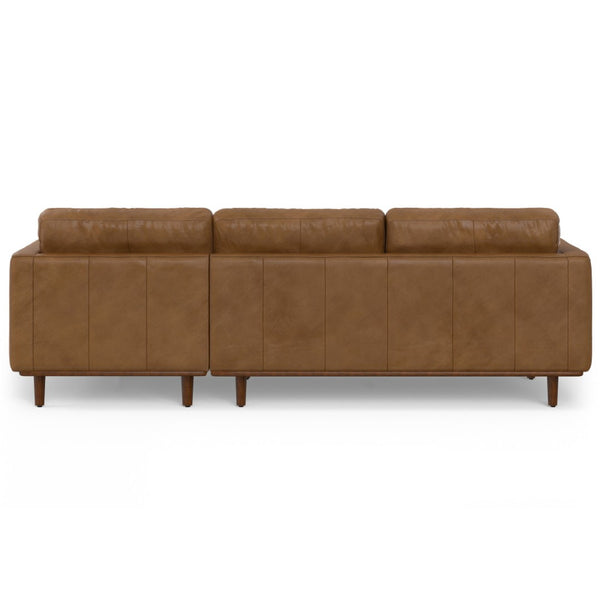 HomeRoots 102" Brown Leather Sofa - Luxurious Comfort Meets Mid-Century Modern Style, Perfect for Any Living Space! 641037