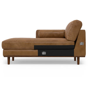 HomeRoots 102" Brown Leather Sofa - Mid-Century Modern Elegance with Plush Comfort for Stylish Living Spaces 641039