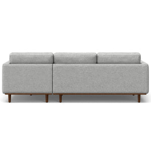 HomeRoots 102" Gray Fabric Sofa with Brown Legs - Mid-Century Modern Design for Comfortable, Elegant Living Spaces 641040