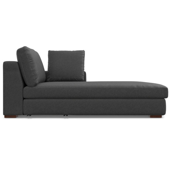 HomeRoots 122" Modern L-Shaped Gray Fabric Sofa with Brown Legs – Stylish, Durable, Comfortable Seating for 4 641042