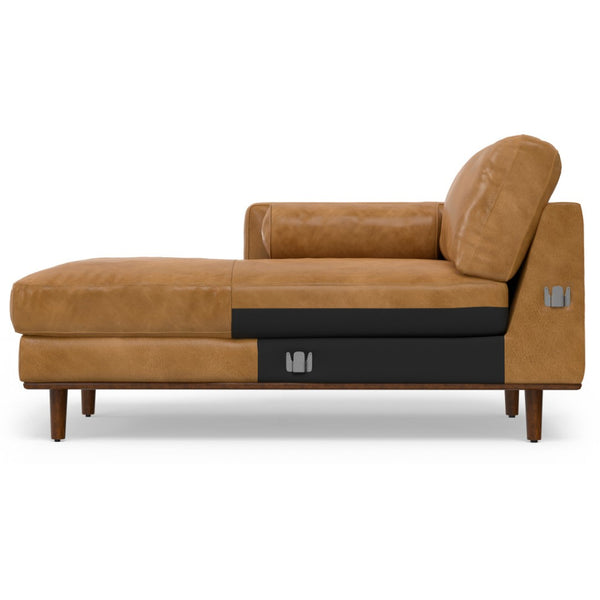 HomeRoots 102" Sienna Leather Sofa – Mid-Century Modern Elegance with Plush Comfort and Durable Brown Legs 641043