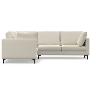 HomeRoots 102" Cream Fabric Sofa - Mid-Century Modern Design with Removable Cushions & Sturdy Black Legs 641046