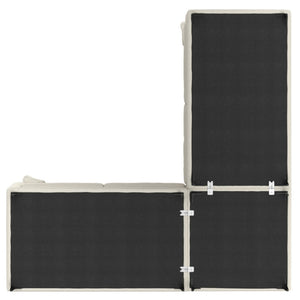 HomeRoots 102" Cream Fabric Sofa - Mid-Century Modern Design with Removable Cushions & Sturdy Black Legs 641046