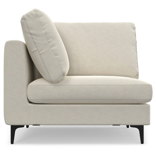 HomeRoots 102" Cream Fabric Sofa - Mid-Century Modern Design with Removable Cushions & Sturdy Black Legs 641046