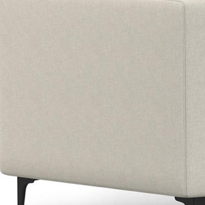 HomeRoots 102" Cream Fabric Sofa - Mid-Century Modern Design with Removable Cushions & Sturdy Black Legs 641046