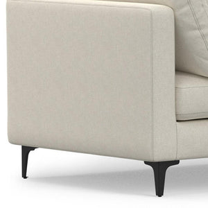 HomeRoots 102" Cream Fabric Sofa - Mid-Century Modern Design with Removable Cushions & Sturdy Black Legs 641046