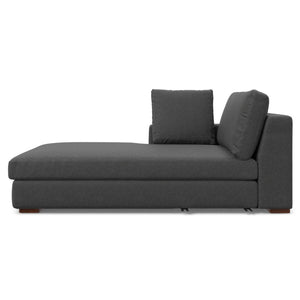 HomeRoots 122" Gray Fabric Sofa with Brown Legs - Stylish L-Shaped Comfort for Modern Living Rooms and Gatherings 641047