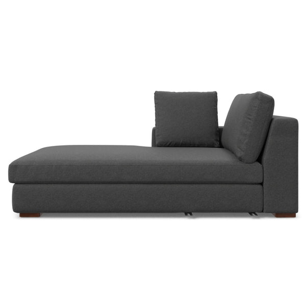 HomeRoots 122" Gray Fabric Sofa with Brown Legs - Stylish L-Shaped Comfort for Modern Living Rooms and Gatherings 641047