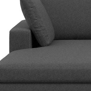 HomeRoots 122" Gray Fabric Sofa with Brown Legs - Stylish L-Shaped Comfort for Modern Living Rooms and Gatherings 641047