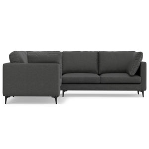 HomeRoots 102" Gray Fabric Sofa – Mid-Century Modern Design, Plush Comfort & Black Metal Legs for Stylish Living 641049