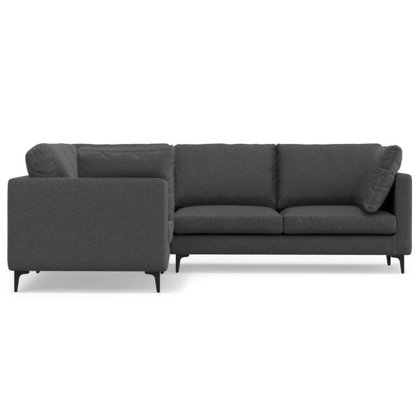 HomeRoots 102" Gray Fabric Sofa – Mid-Century Modern Design, Plush Comfort & Black Metal Legs for Stylish Living 641049