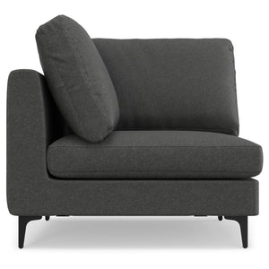 HomeRoots 102" Gray Fabric Sofa – Mid-Century Modern Design, Plush Comfort & Black Metal Legs for Stylish Living 641049