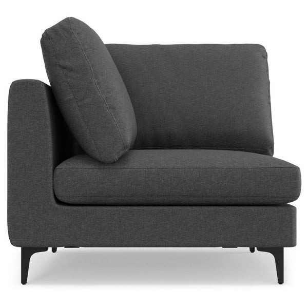 HomeRoots 102" Gray Fabric Sofa – Mid-Century Modern Design, Plush Comfort & Black Metal Legs for Stylish Living 641049