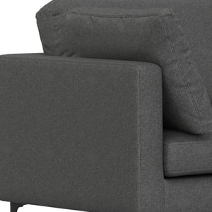 HomeRoots 102" Gray Fabric Sofa – Mid-Century Modern Design, Plush Comfort & Black Metal Legs for Stylish Living 641049