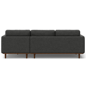 HomeRoots 102" Gray Fabric Sofa - Mid-Century Modern Design with Brown Legs, Comfort for 4, Stylish Elegance 641050