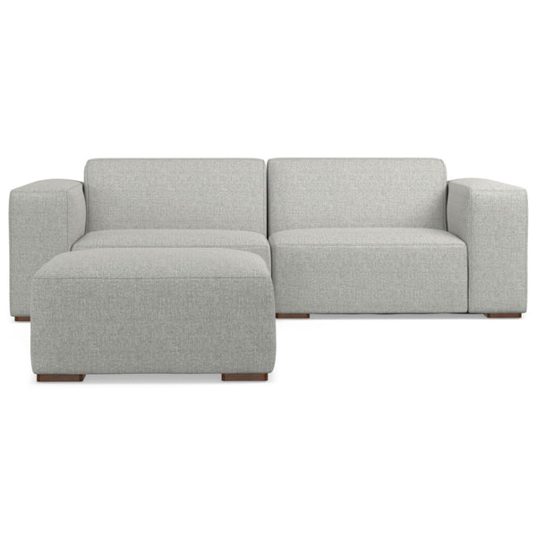 HomeRoots 88" Gray Fabric Sofa with Ottoman - Modern Comfort, Stylish Design & Durable Construction for Your Home 641051
