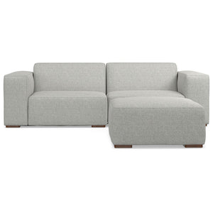 HomeRoots 88" Gray Fabric Sofa with Ottoman - Modern Comfort, Stylish Design & Durable Construction for Your Home 641051